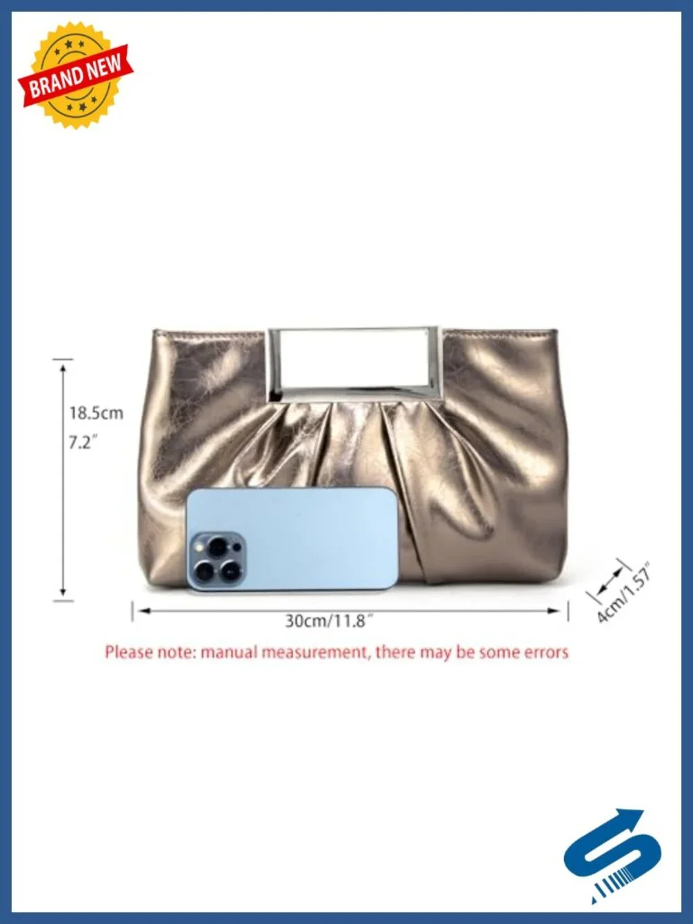 Evening Clutch Crossbody Purse for Wedding Prom Party Formal, Faux Leather